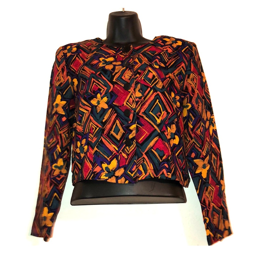 Long sleeve button down with Vibrant Patterns